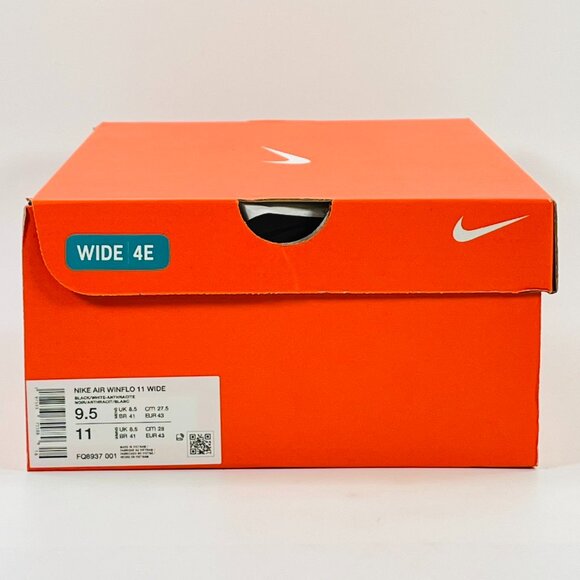 Nike Air Winflo 11 EXTRA WIDE \'Black White\' FQ8937-001 Running size 9.5